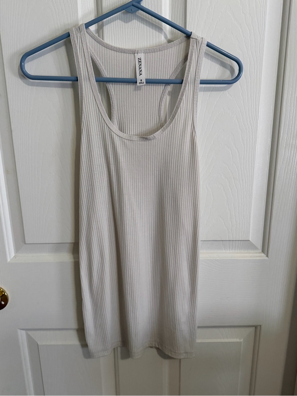 NWOT Zenana Ribbed Tank Top in Light Beige